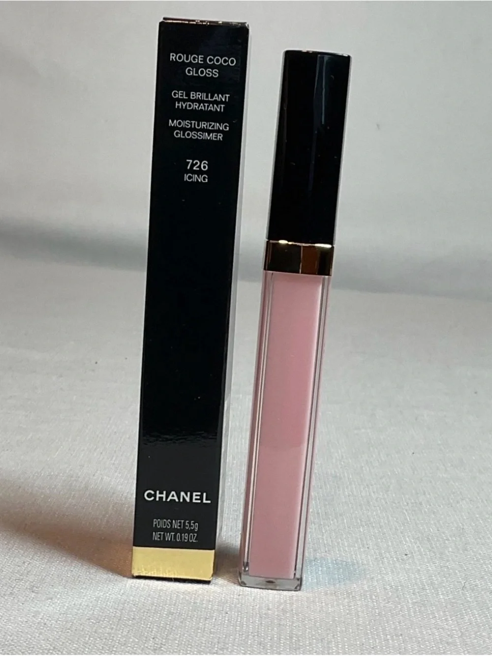 Chanel Rouge Coco Gloss Lip Gloss — 726 Icing (Light Pink) NIB
